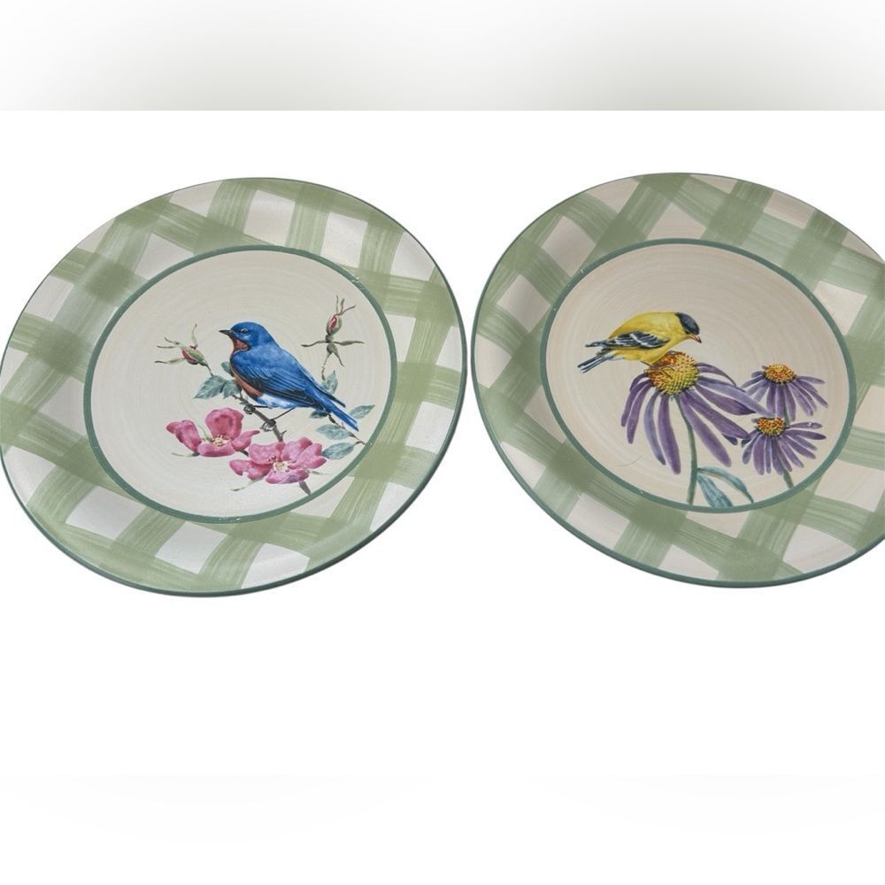 Lenox Summer Greetings Catherine McClung Bluebird & Goldfinch Dinner Plate Set